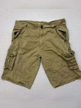 Vtg Old Skool 1996 Y2K Tan Green Cargo Shorts Men’s Size 34 Streetwear Skater
